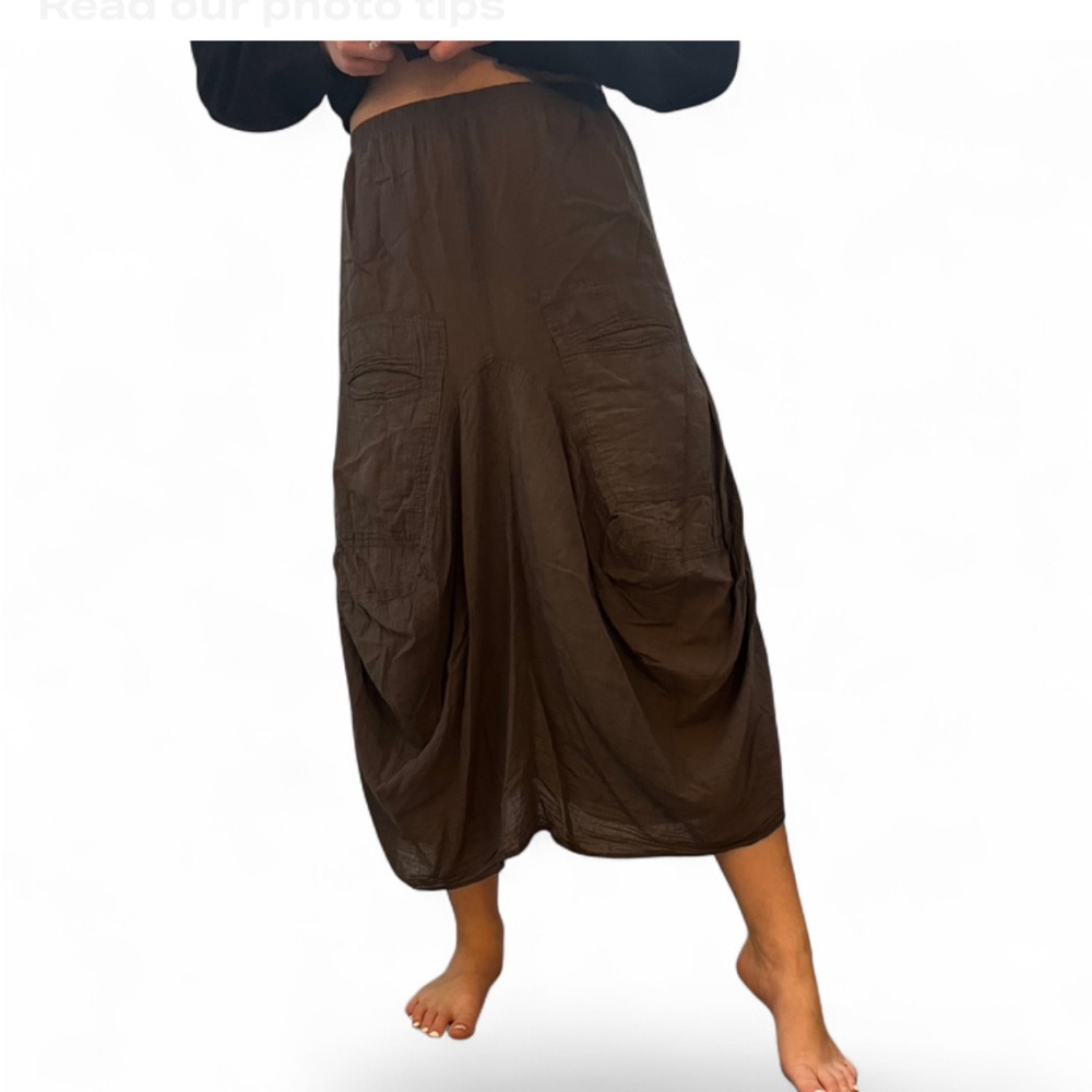 Color Me Cotton Grey Asymmetric Harem Skirt - XS